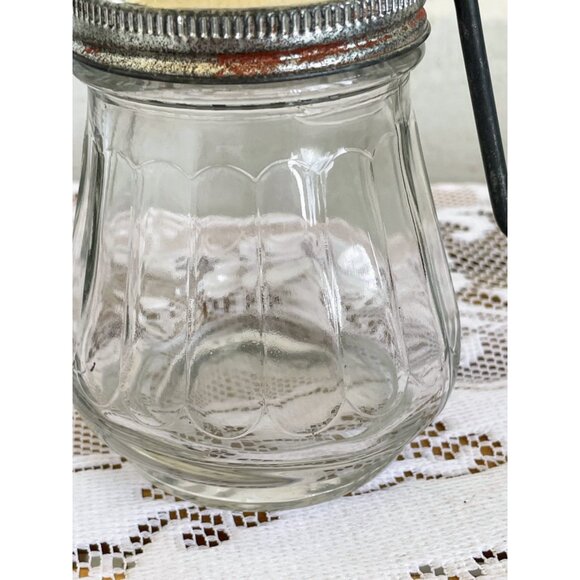 Vintage 1930s Nut/Spice Chopper Glass Jar Metal Farmhouse Decor - Picture 9 of 14